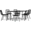 Image de vidaXL - 7-delige - Tuinset - poly - rattan - zwart