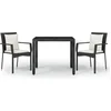 Image de vidaXL - 3-delige - Tuinset - met - kussens - poly - rattan - zwart