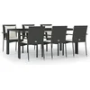 Image de vidaXL - 7-delige - Tuinset - met - kussens - poly - rattan - zwart