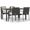 Image de vidaXL - 5-delige - Tuinset - met - kussens - poly - rattan - zwart