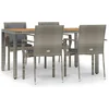 Image de vidaXL - 5-delige - Tuinset - met - kussens - poly - rattan - grijs