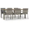 Image de vidaXL - 7-delige - Tuinset - met - kussens - poly - rattan - grijs