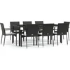Image de vidaXL - 9-delige - Tuinset - poly - rattan - zwart