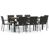 Image de vidaXL - 9-delige - Tuinset - poly - rattan - zwart
