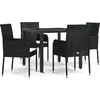 Image de vidaXL - 5-delige - Tuinset - met - kussens - poly - rattan - zwart
