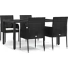 Image de vidaXL - 5-delige - Tuinset - met - kussens - poly - rattan - zwart