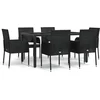 Image de vidaXL - 7-delige - Tuinset - met - kussens - poly - rattan - zwart
