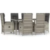 Image de vidaXL - 7-delige - Tuinset - met - kussens - poly - rattan - grijs