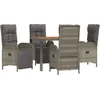 Image de vidaXL - 5-delige - Tuinset - met - kussens - poly - rattan - grijs
