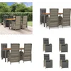 Image de vidaXL - 5-delige - Tuinset - met - kussens - poly - rattan - grijs