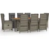 Image de vidaXL - 9-delige - Tuinset - met - kussens - poly - rattan - grijs