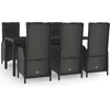 Image de vidaXL - 7-delige - Tuinset - met - kussens - poly - rattan - zwart - en - grijs