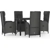 Image de vidaXL - 5-delige - Tuinset - met - kussens - poly - rattan - zwart
