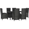Image de vidaXL - 7-delige - Tuinset - met - kussens - poly - rattan - zwart - en - grijs
