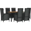 Image de vidaXL - 7-delige - Tuinset - met - kussens - poly - rattan - zwart