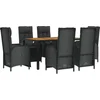 Image de vidaXL - 7-delige - Tuinset - met - kussens - poly - rattan - zwart