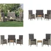 Image de vidaXL - 4-delige - Tuinset - met - kussens - poly - rattan - grijs