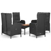 Image de vidaXL - 5-delige - Tuinset - met - kussens - poly - rattan - zwart