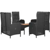 Image de vidaXL - 5-delige - Tuinset - met - kussens - poly - rattan - zwart