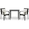 Image de vidaXL - 3-delige - Tuinset - met - kussens - poly - rattan - zwart