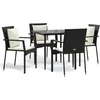 Image de vidaXL - 5-delige - Tuinset - met - kussens - poly - rattan - zwart