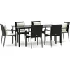 Image de vidaXL - 7-delige - Tuinset - met - kussens - poly - rattan - zwart