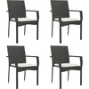 Image de vidaXL - 5-delige - Tuinset - met - kussens - poly - rattan - zwart