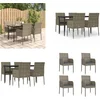 Image de vidaXL - 5-delige - Tuinset - met - kussens - poly - rattan - zwart - en - grijs