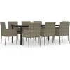 Image de vidaXL - 9-delige - Tuinset - met - kussens - poly - rattan - zwart - en - grijs