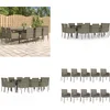 Image de vidaXL - 11-delige - Tuinset - met - kussens - poly - rattan - zwart - en - grijs