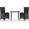 Image de vidaXL - 3-delige - Tuinset - met - kussens - poly - rattan - zwart