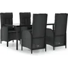 Image de vidaXL - 5-delige - Tuinset - met - kussens - poly - rattan - zwart