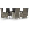 Image de vidaXL - 7-delige - Tuinset - met - kussens - poly - rattan - zwart - en - grijs