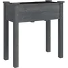 Image de vidaXL - Plantenbak - met - voering - 71x37x76 - cm - massief - vurenhout - grijs
