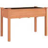 Image de vidaXL - Plantenbak - met - voering - 118x59x76 - cm - massief - vurenhout - bruin