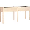 Image de vidaXL - Plantenbak - met - voering - 161x45x76 - cm - massief - vurenhout