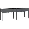 Image de vidaXL - Plantenbak - met - voering - 203x53x76 - cm - massief - vurenhout - grijs
