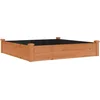 Image de vidaXL - Plantenbak - verhoogd - met - voering - 120x120x25 - cm - vurenhout - bruin