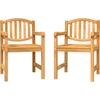 Image de vidaXL - Tuinstoelen - 2 - st - 58x59x88 - cm - massief - teakhout
