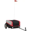 Image de vidaXL - Fietstrailer - 30 - kg - ijzer - zwart - en - rood