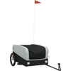 Image de vidaXL - Fietstrailer - 45 - kg - ijzer - zwart - en - grijs