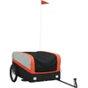 Image de vidaXL - Fietstrailer - 45 - kg - ijzer - zwart - en - oranje
