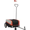 Image de vidaXL - Fietstrailer - 30 - kg - ijzer - zwart - en - oranje
