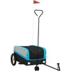 Image de vidaXL - Fietstrailer - 30 - kg - ijzer - zwart - en - blauw