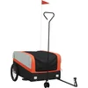 Image de vidaXL - Fietstrailer - 45 - kg - ijzer - zwart - en - oranje