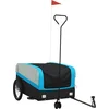 Image de vidaXL - Fietstrailer - 45 - kg - ijzer - zwart - en - blauw