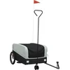 Image de vidaXL - Fietstrailer - 45 - kg - ijzer - zwart - en - grijs