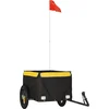 Image de vidaXL - Fietstrailer - 30 - kg - ijzer - zwart - en - geel