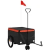Image de vidaXL - Fietstrailer - 30 - kg - ijzer - zwart - en - oranje