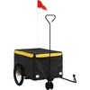 Image de vidaXL - Fietstrailer - 30 - kg - ijzer - zwart - en - geel